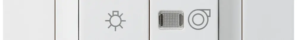 Interruttore luminoso INC kallysto.trend bianco 1/1L simbolo illuminato+ventil. 