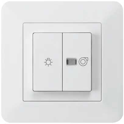 Interruttore luminoso INC kallysto.trend bianco 1/1L simbolo illuminato+ventil. 