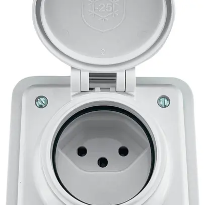 Prise ENC Steffen MICA 1×T13 10A 230V IP55 avec couvercle blanc 
