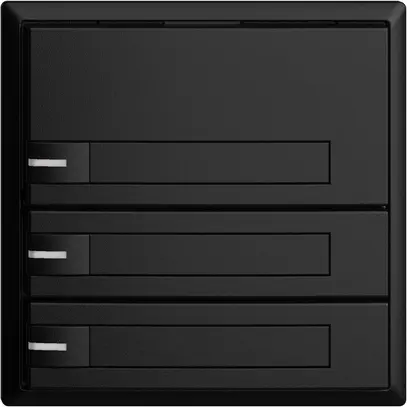 KNX-Taster RGB EDUE, 250mW, m.RGB-LED, m.Papiereinlage, 3×Taste, 1×Tastenb., sz 