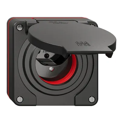 Prise NUP NEVO, 1×T13, IP55 d'après SN 441011, a.joint rouge, noir 