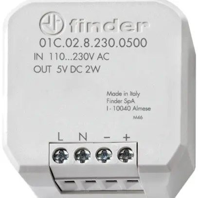 Alimentation INC Finder 01C.02, pour smart BLISS2, IN: 110…230VAC, OUT: 5VDC/2W 