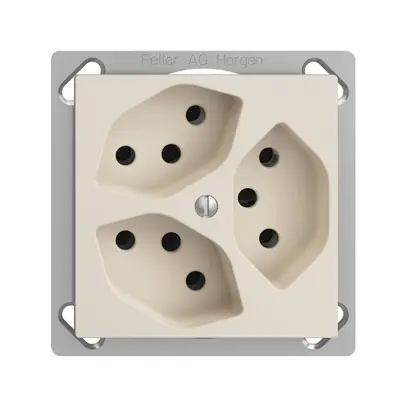 Presa INS EDIZIOdue 3×T13 crema 
