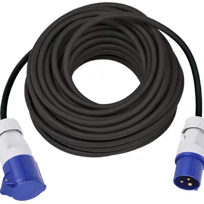 Verlängerung MH CEE 16A/CEE 16A blau 230V H07RN-F3G1.5mm² GDV 15m IP44 schwarz 
