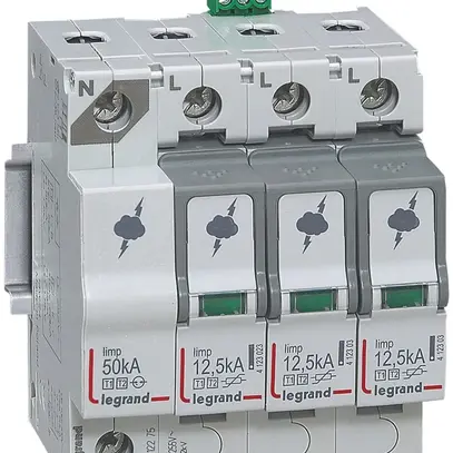 Limitatore di sovrat.Legrand T1+T2 3L+N Iimp.12.5kA, Imax.60kA 
