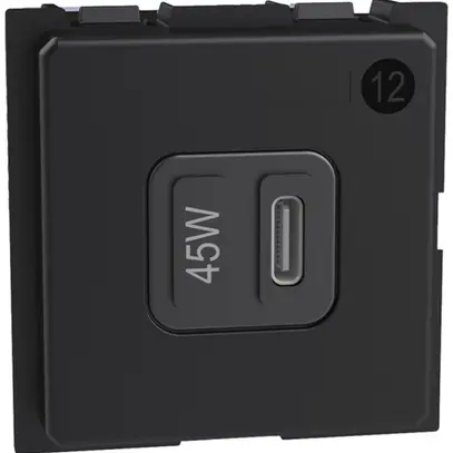 Prise de charge USB INC Legrand Living Now 1×type C 3000mA 5…20V noir 