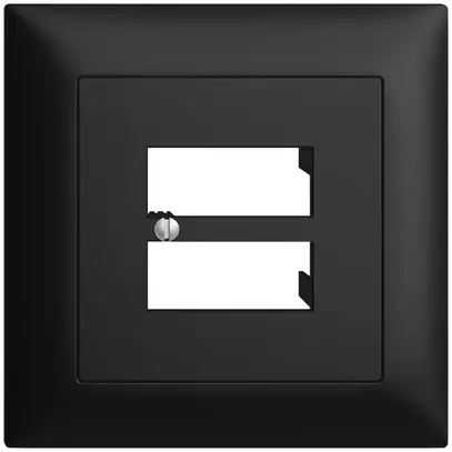 Kit frontal ENC EDIZIOdue noir 88×88mm 4×RJ45 