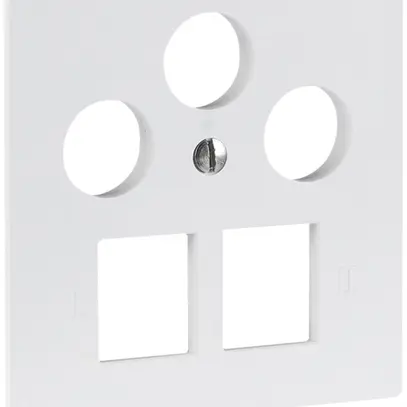Plaque frontale R&M MM SAT 2×RJ45 3×coaxial 60×60mm blanc 