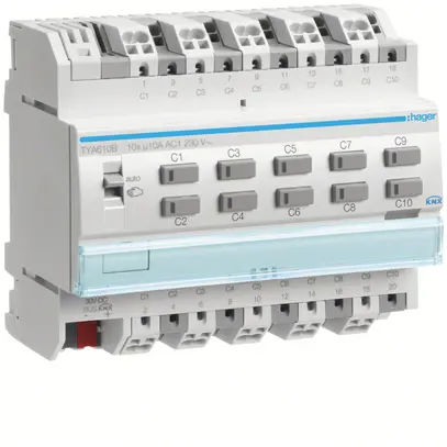 Module de sortie AMD KNX Hager system 10A décuple 