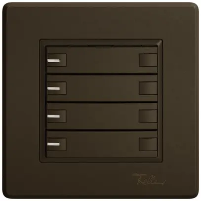 Poussoir KNX RGB ENC EDIZIO.liv SNAPFIX® capteur temp.RGB-LED 4× comm.2T br 