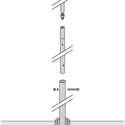 Mât capteur Flury FL 85 autonome, Aluminium, H=8500mm, Ø=70mm 