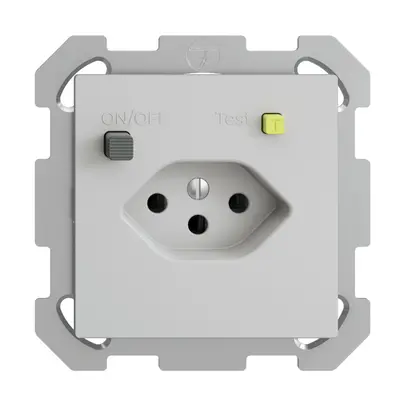 Prise ENC EDIZIOdue T13 FI 30mA FM, gris clair 