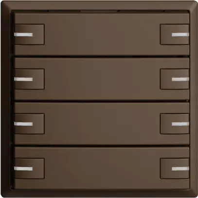 Poussoir ENC KNX 8× EDIZIOdue coffee RGB avec LED 