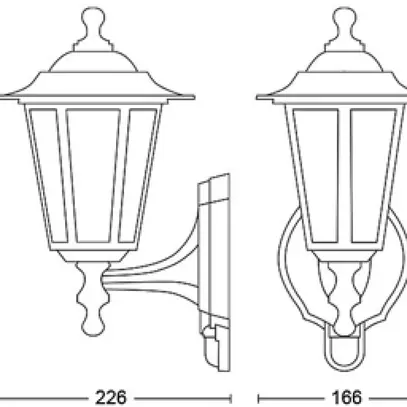 Applique Philips Peking E27 SEN 1×60W IP44 nero 
