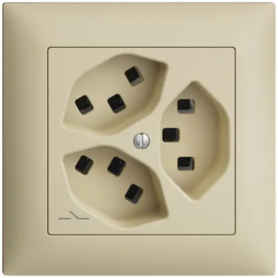 Presa INC 3×T23 Feller EDIZIOdue FMI, 1×separato, morsetti a innesto, vanille 