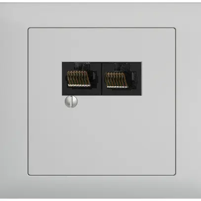 Boîte INC 2×RJ45/u 4P sép.EDIZIOdue gris clair, R&M swissline 