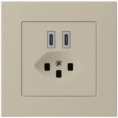 Prise de charge USB ENC Hager kallysto.pro C-C 20W+T23 5V 94×94mm beige 