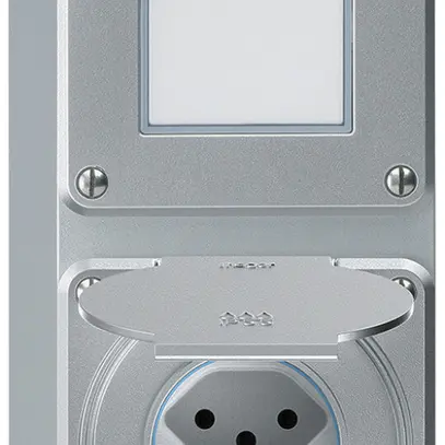 AP-Kombination robusto 2×1, Schalter Schema 3/Steckdose T13 IP55 aluminium 