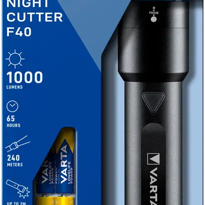 Torcia tascabile LED VARTA Night Cutter F40 1000lm, con 6×AA, IPX4 