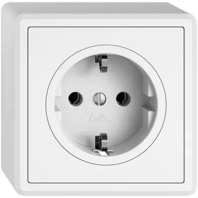 Presa AP EDIZIO.liv SNAPFIX® SCHUKO 16A 230V 74×74mm bianco 