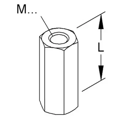 Manicotto di giunzione M8/40mm zinc.send. 