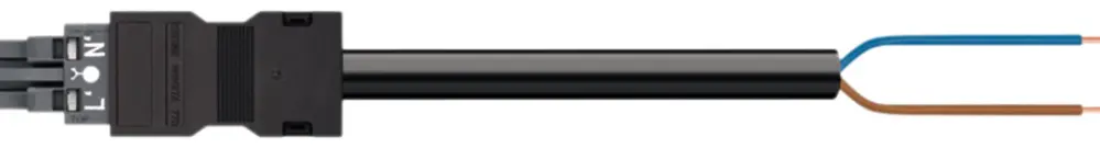 Cavo di raccordo WAGO 2×2.5mm²20A 250V 3m cod.L presa-estremità libera grigio 