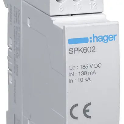 Parasurtension Hager SPD 130V 135V 10kA 17.7mm pour DSL, ADSL, ADSL2+, ISDN 