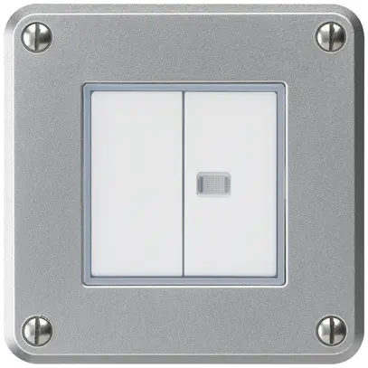 Contatto pulsante INC robusto IP55 2×1P alluminio 1×illuminato 