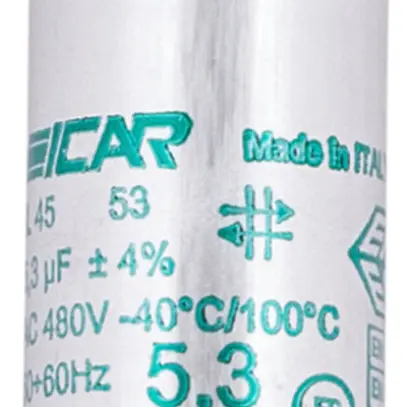 Condensateur ICAR IL 45/53 30X78MM 5.3µF 250V p.luminaire (série) Ø30×78mm 