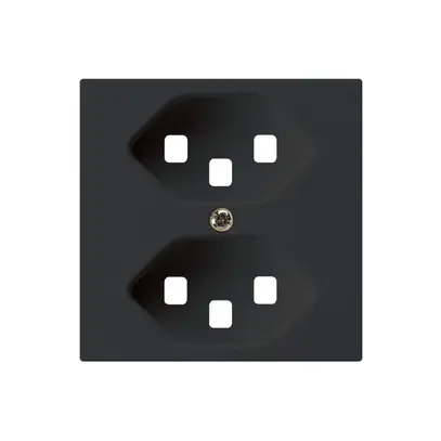 Placca frontale kallysto 2×T23 60×60mm nero per presa 2×T23 