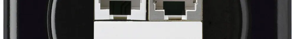 Scatola di raccordo INC basico 2×RJ45s+u separato nero 