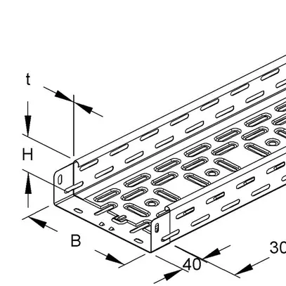 Kabelbahn 400×60mm/0.75mm sendzimir verzinkt 