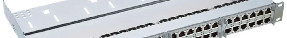 Pannello di distribuzione 19" HD 1UA cat.6A con 48×RJ45s 43.2×482.6×225mm grigio 