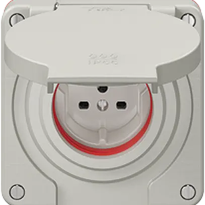 Prise NEVO N.CO 1×T15, IP55 d'après SN 441011, a.joint rouge, gris clair 