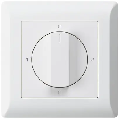 UP-Drehschalter kallysto.line 2/1L weiss mit Drehgriff 