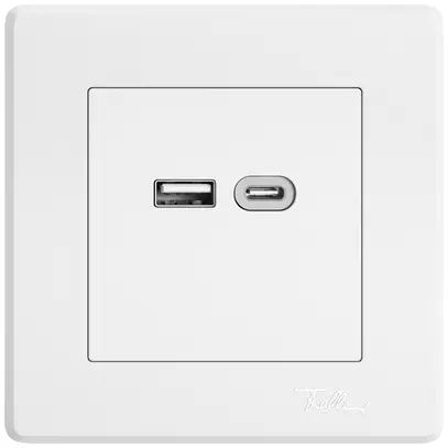 UP-USB-Ladesteckdose EDIZIO.liv SNAPFIX® 230VAC 18W 1×USB Typ A 1×USB Typ C ws 