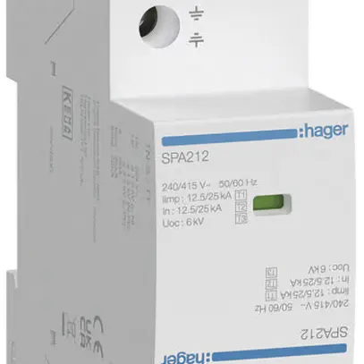Déflecteur combiné Hager SPA212 2P 12.5kA 2 UM 