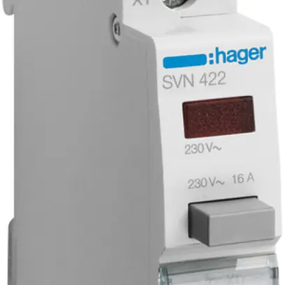 Pulsante luminoso INS Hager 16A 230V 0Ch 1R pulsante grigio calotta rosso 1UM 