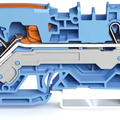 Borne de passage WAGO TopJob-S 6mm² 2L bleu série 2106 