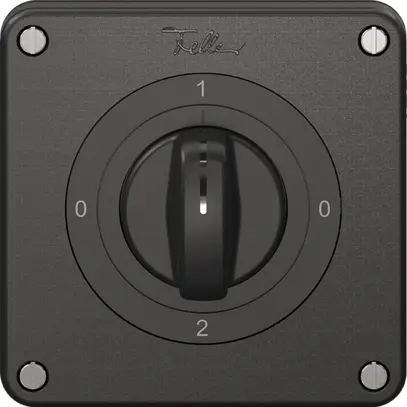 Interrupteur rotatif NEVO N.CO 2/1 L, avec manette, KS, 0-1-0-2, noir 