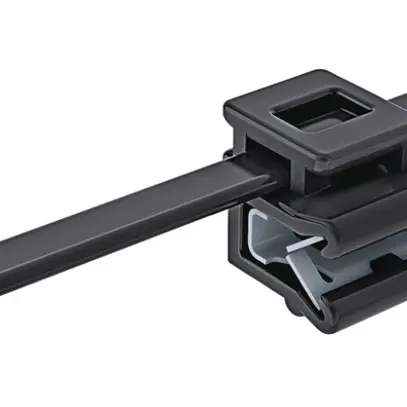 Clip d'arrêt avec collier EdgeClip T50ROSEC5B, latérale à plomb 1…3mm PA66HS 