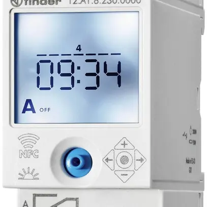 Interrupteur horaire astro/hebdo AMD Finder 12.A1, 1C 16A 230VAC NFC 2UM 