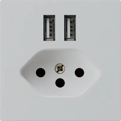 Presa 2×USB & T13 kallysto A 2400mA grigio chiaro 