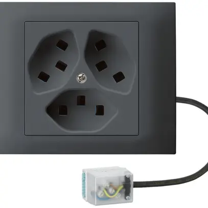 Prise INC Hager kallysto, 3×T23, avec G3 et adaptateur Power L3, T, anthracite 