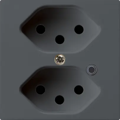 Prise Hager kallysto 2×T13 illuminé A anthracite 