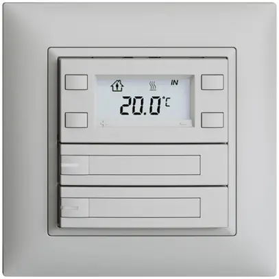 Poussoir RTH ENC KNX 2× EDIZIOdue FMI gris clair, avec pap.+LED RGB 