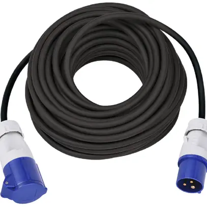 Prolunga MH CEE 16A/CEE 16A blu 230V H07RN-F3G1.5mm² GDV 25m IP44 nero 