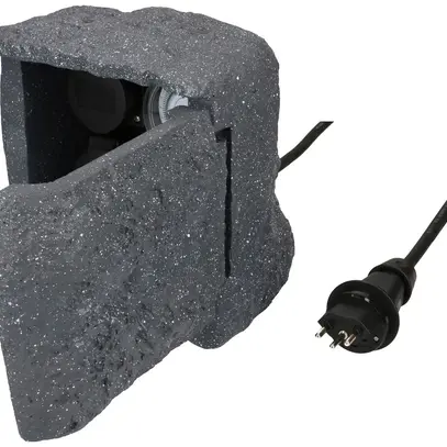 Presa da giardino MH 2×T13 timer design pietra grs resina 1.4m con T13 10A 