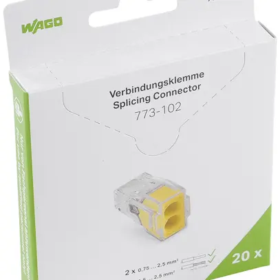 Borne de connexion WAGO 773-102 en blister 20 pièces 2L 0.75…2.5mm² 24A 450V 