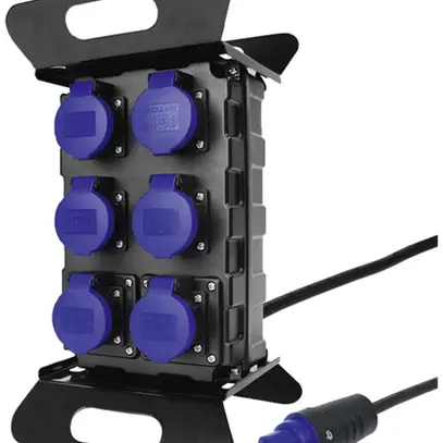 Stromverteiler A. Steffen mit ständer 6×T23 3p IP55 8m schwarz 